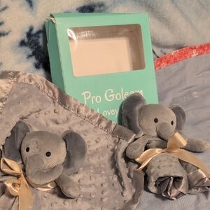 Gray Elephant Lovey Set